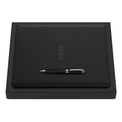 HUGO BOSS Set Kugelschreiber Beam Black & A4 Formation Line Black