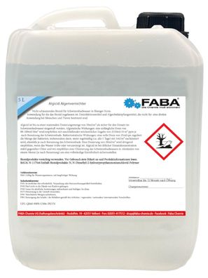 FABA Algizid, Algicid, Algenverhütung, Algenex 5 Liter