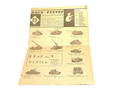 Roco - Peetzy Super-Modelle - Broschüre 1965 - 4 seitiges Faltblatt