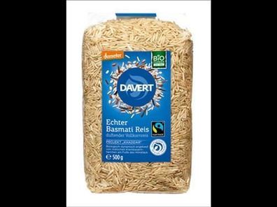 Davert 3x demeter Echter Basmati Reis Vollkornreis Fairtrade 500g 500g