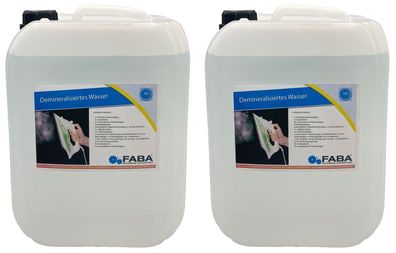 20 L Demineralisiertes Wasser, rein 2 x 10 Liter Kanister