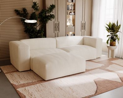 FurMeb24 Ecksofa Lili - L 248 x 180 cm, mit Ottomane