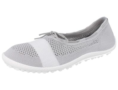 Leguano Style Damen Barfußschuhe Ballerina Slipper Schlupfschuhe grau Textil