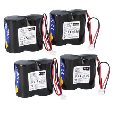 4er SET Batterie kompatibel ABUS Security-Center für 2WAY-Funksirene + Stecker
