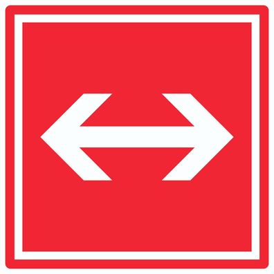 Richtungspfeil rechts links Aufkleber Quadrat weiss rot Pfeil