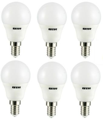6er Set LED Leuchtmittel P45, 5,5W, E14, 470lm Non-Dim, warmweiß, Energiesparlampe