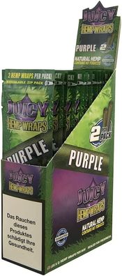 Juicy Hemp Wraps DE - PURPLE - Blunt Rolls - 25 Päckchen a 2 Paper im Display