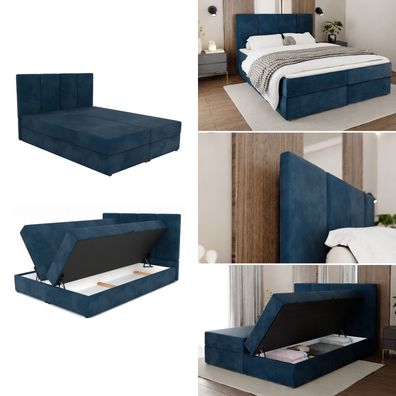 Muralo Kontinentalbett mit Bettkasten und Matratze Doppelbett Polsterbett
