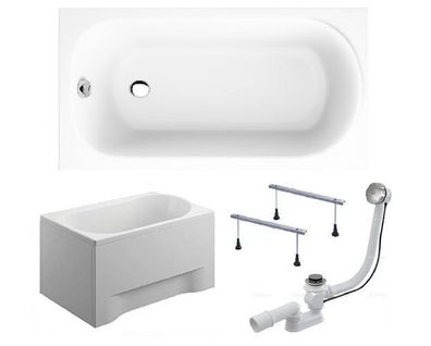 Badewanne Rechteck Acryl MINI 110x70 Weiß AcrylSchürze | Ablauf & Füße GRATIS !