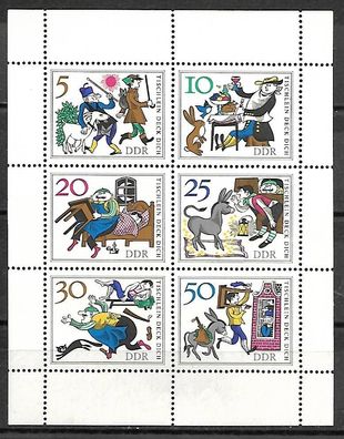 DDR postfrisch Kleinbogen Michel-Nummer 1236-1241
