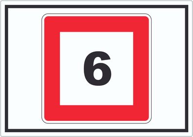 Höchstgeschwindigkeit 6 kmh nicht zu überschreiten Aufkleber mit Symbol
