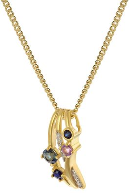 GLIZZ Schmuck Damen Schmuck-Anhänger Gold 333/8K an vergoldeter Halskette GL8352