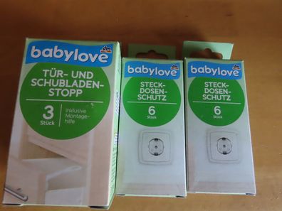 Steckdosenschutz 15 St + Tür- und Schubladenstopp 3 St. weiß Babylove