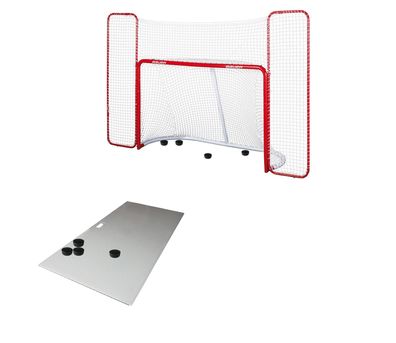 Schusstraining Set - Tor + Pucks + Shooting Pad