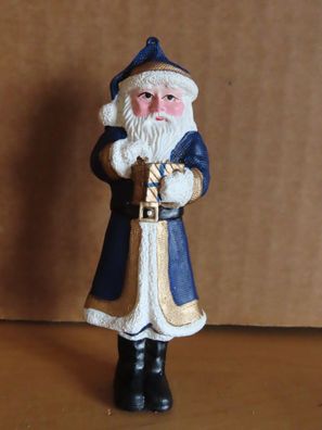 Figur Weihnachtsmann mit blau weißem Kostüm Tchibo ca. 10,5cm H