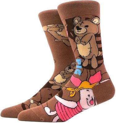 Piglet 3/4-Socken - Ferkel Disney Design in Braun & Rosa