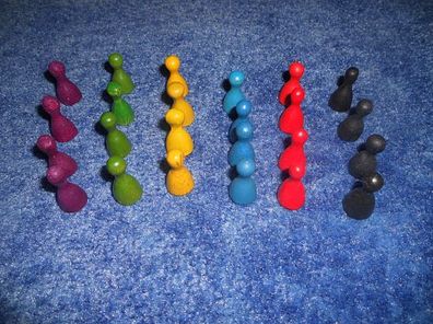 Spielsteine / Kegel aus Holz in 6 Farben