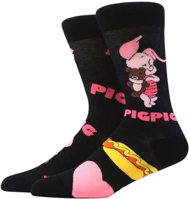 Ferkel Socken - Disney Piglet 3/4-Socken in Schwarz, Gelb & Rosa