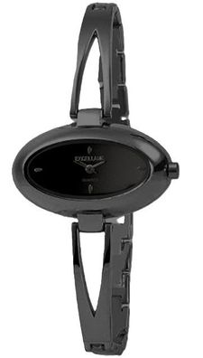 Excellanc 180071000325 Anlog Damenuhr Edelstahl ovales Gehäuse schwarz