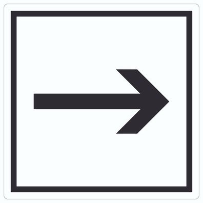 Richtungspfeil rechts Aufkleber Quadrat schwarz weiss Pfeil