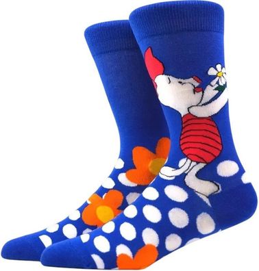 Ferkel Socken - Disney Piglet 3/4-Socken in Royalblau, Orange & Weiß