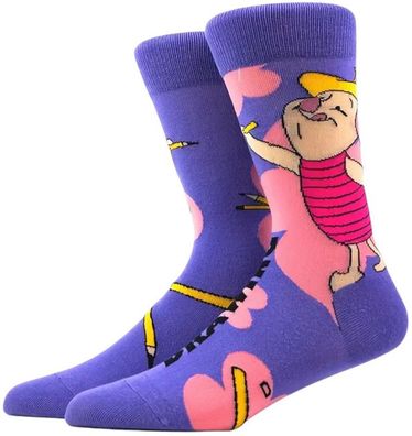 Ferkel Socken - Disney Piglet 3/4-Cartoon-Socken in Blau, Rosa & Pink