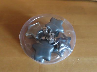 Christbaumschmuck Weihnachtsschmuck 8 blaugraue Sterne Klar+Matt Goldbach