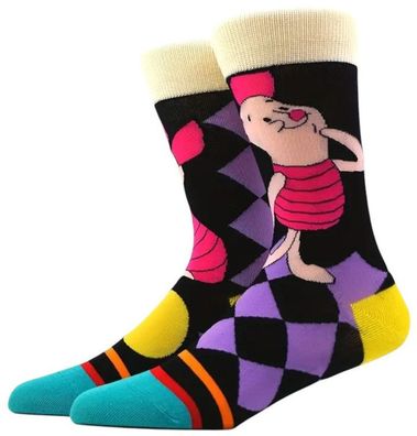 Ferkel Socken - Disney Piglet 3/4-Socken in Beige, Gelb, Schwarz & Grün