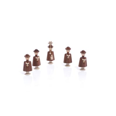 Tischdeko Seiffener Kurrendefiguren 5 Figuren Natur Höhe ca 5 cm NEU Kurrende