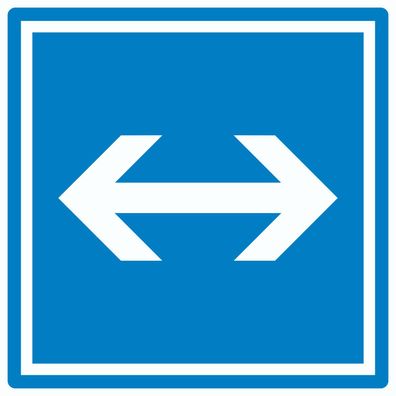 Richtungspfeil rechts links Aufkleber Quadrat weiss blau Pfeil