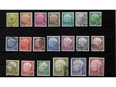 Bund, MiNr. 177-196 gestempelt, Freimarken Heuss (I)