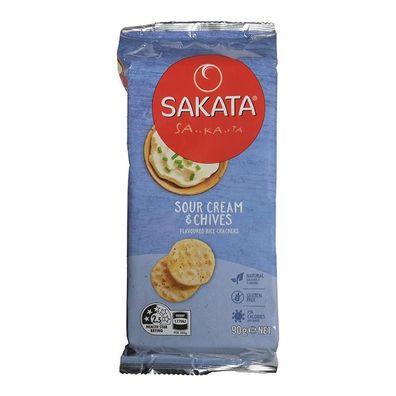 Sakata Rice Crackers Sour Cream & Chives 90 g
