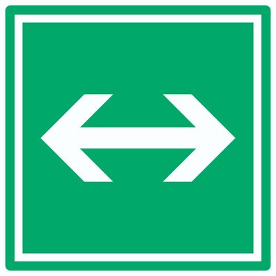 Richtungspfeil rechts links Aufkleber Quadrat weiss grün Pfeil