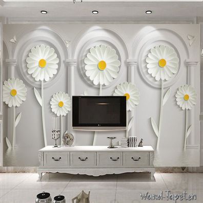 Vlies Fototapete Wandtapete Wandbilder 3D Dreidimensionale Palastblumen 3117