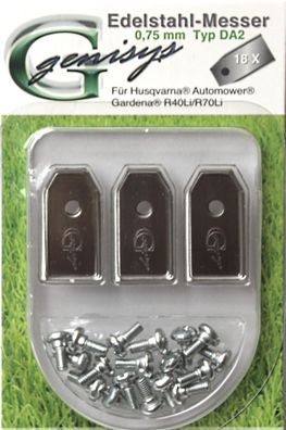 18 Ersatz Messer Klingen Husqvarna Automower Gardena Mähroboter 0,75mm