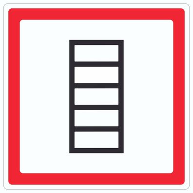 Aufkleber Quadrat Aufstellfläche tragbare Leiter Symbol