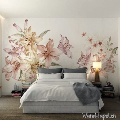 Vlies Fototapete Wandtapete Wandbilder Blumen Einfache und Elegante Lilien 3155