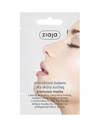 Ziaja Mikrobiom Balance Feuchtigkeitsmaske fuer trockene Haut, 7 ml