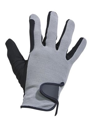 Busse Reithandschuhe BASIC grau/schwarz Zügelverstärkung elastisch leicht anti-slip