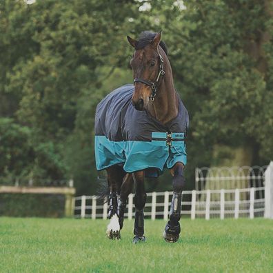 Horseware Mio T/O Lite Turnout Decke wasserdicht Black/Turq & Black HW 20