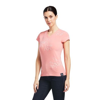 ARIAT Damen T-Shirt TROT LINE peach blossom
