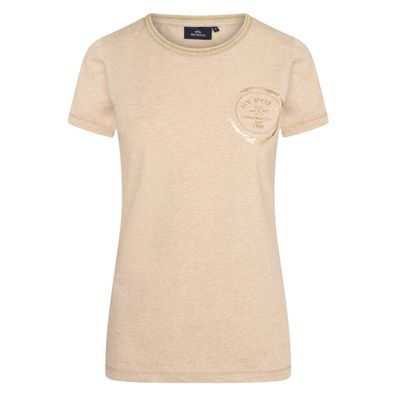 HV Polo T-shirt Beau Sand melange mit goldenem Logo FS/2022