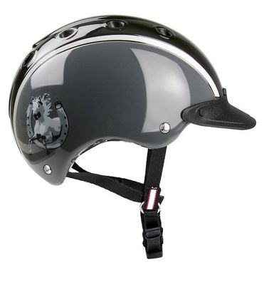 Casco Reithelm Skihelm Radhelm Nori Kinder schwarz grau Hufeisen