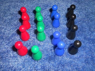 Spielsteine / Kegel aus Plaste in 4 Farben je 4 Steine