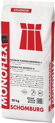Schomburg Monoflex S1 20 kg Flexkleber für Feinsteinzeug, Fliesen und Platten