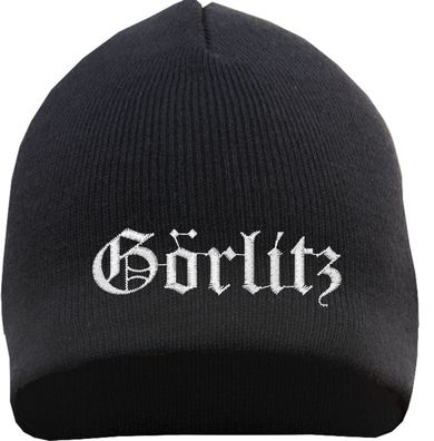 Görlitz Beanie Mütze - Altdeutsch - Bestickt - Strickmütze Wintermütze