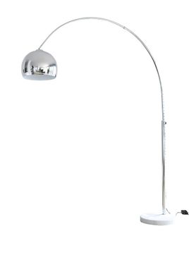 Bogenlampe Marmor und Metall Chrom