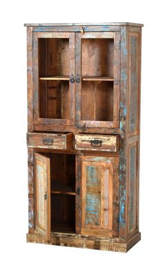 Riverboat Vitrine 90x180 Altholz Bunt