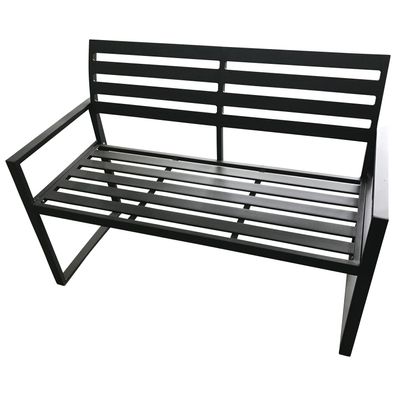 Gartenbank 2-Sitzer 122x59 cm mit Armlehnen Aluminium Dunkelgrau