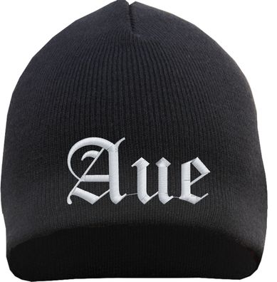 Aue Beanie Mütze - Altdeutsch - Bestickt - Strickmütze Wintermütze